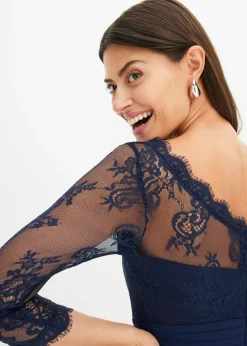 bonprix bonprix Vestido corto con encaje Azul marino Outlet