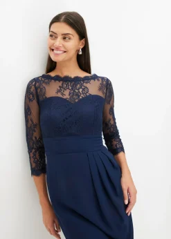 bonprix bonprix Vestido corto con encaje Azul marino Outlet