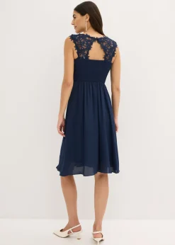 bonprix bonprix Vestido corto con encaje Azul marino Online