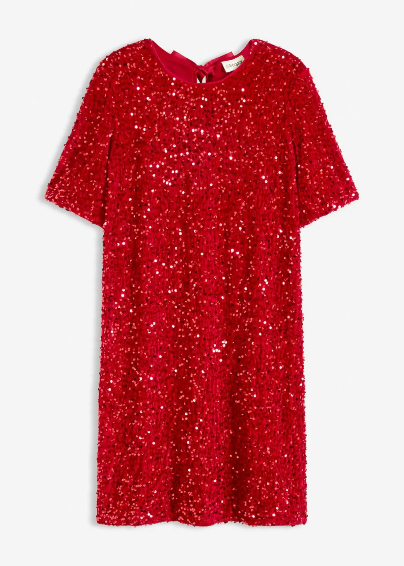 bonprix bonprix Vestido corto con lentejuelas rojo cayena