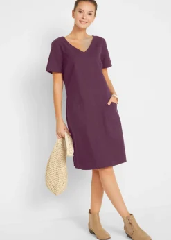 bonprix bonprix Vestido corto con lino morado intenso