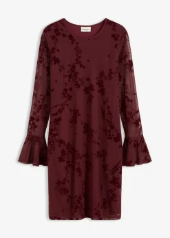 bonprix bonprix Vestido corto con malla rojo avellana