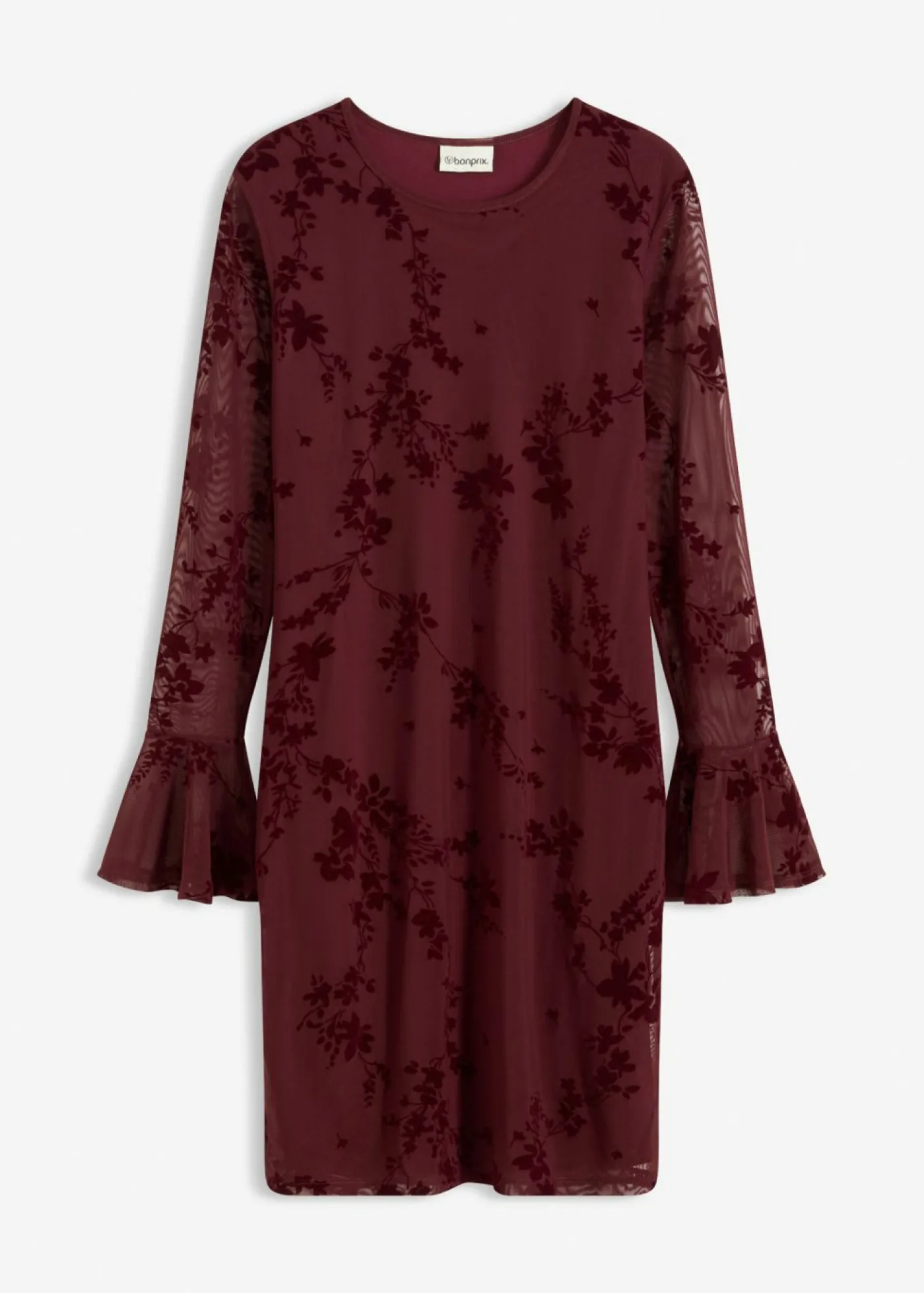 bonprix bonprix Vestido corto con malla rojo avellana