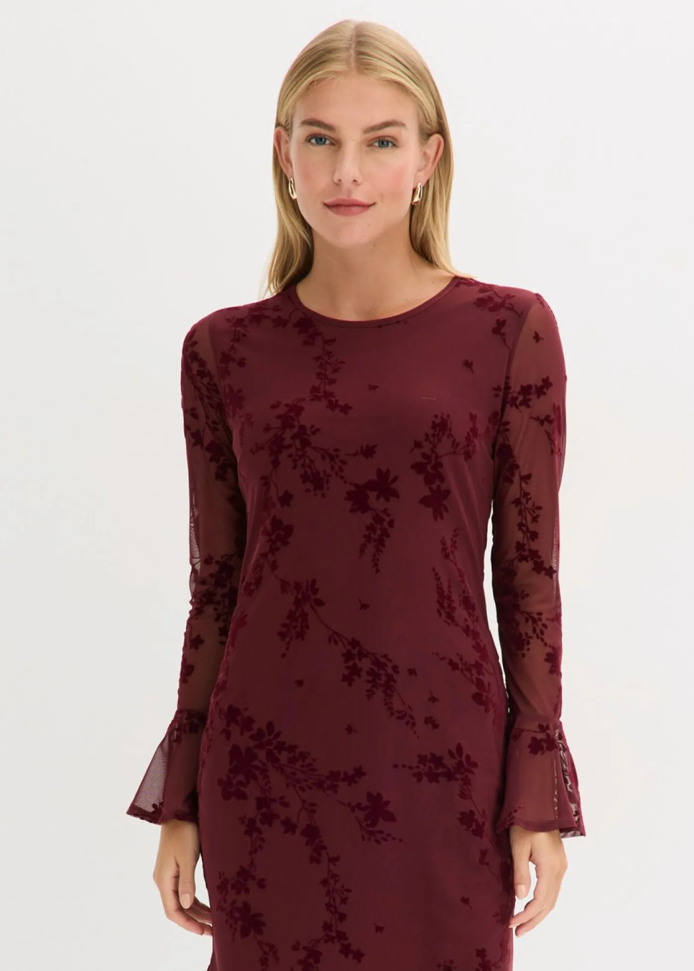 bonprix bonprix Vestido corto con malla rojo avellana