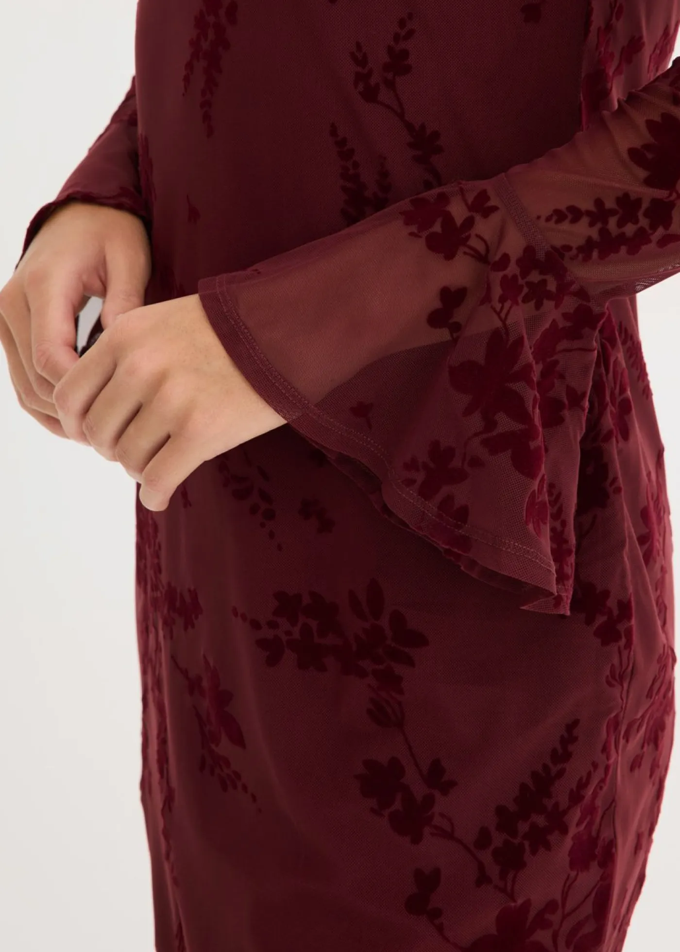 bonprix bonprix Vestido corto con malla rojo avellana