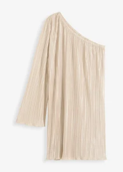 bonprix bonprix Vestido corto con plisado Champán Sale