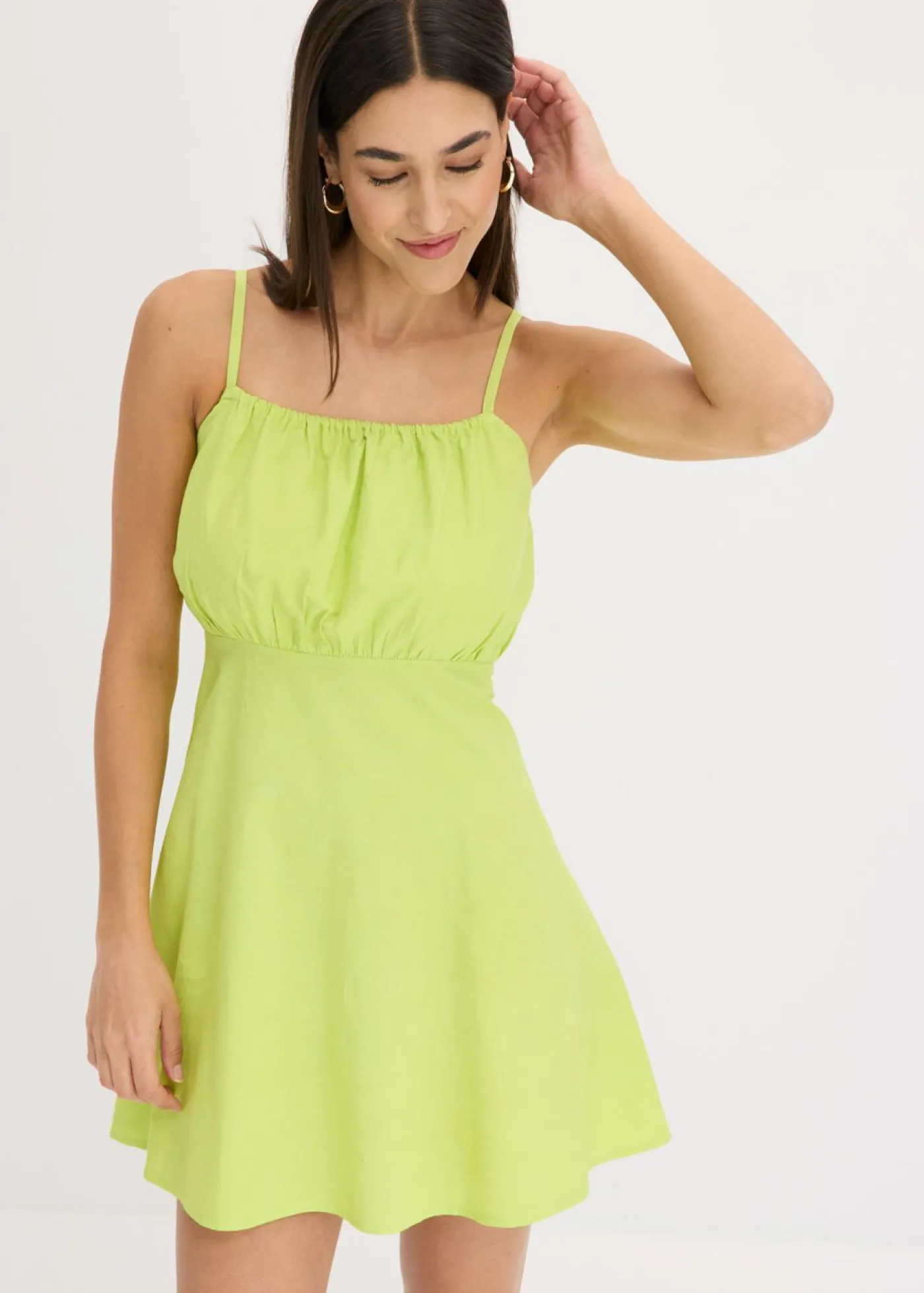 bonprix bonprix Vestido corto de algodón orgánico puro Amarillo cítrico New