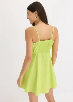 bonprix bonprix Vestido corto de algodón orgánico puro Amarillo cítrico New