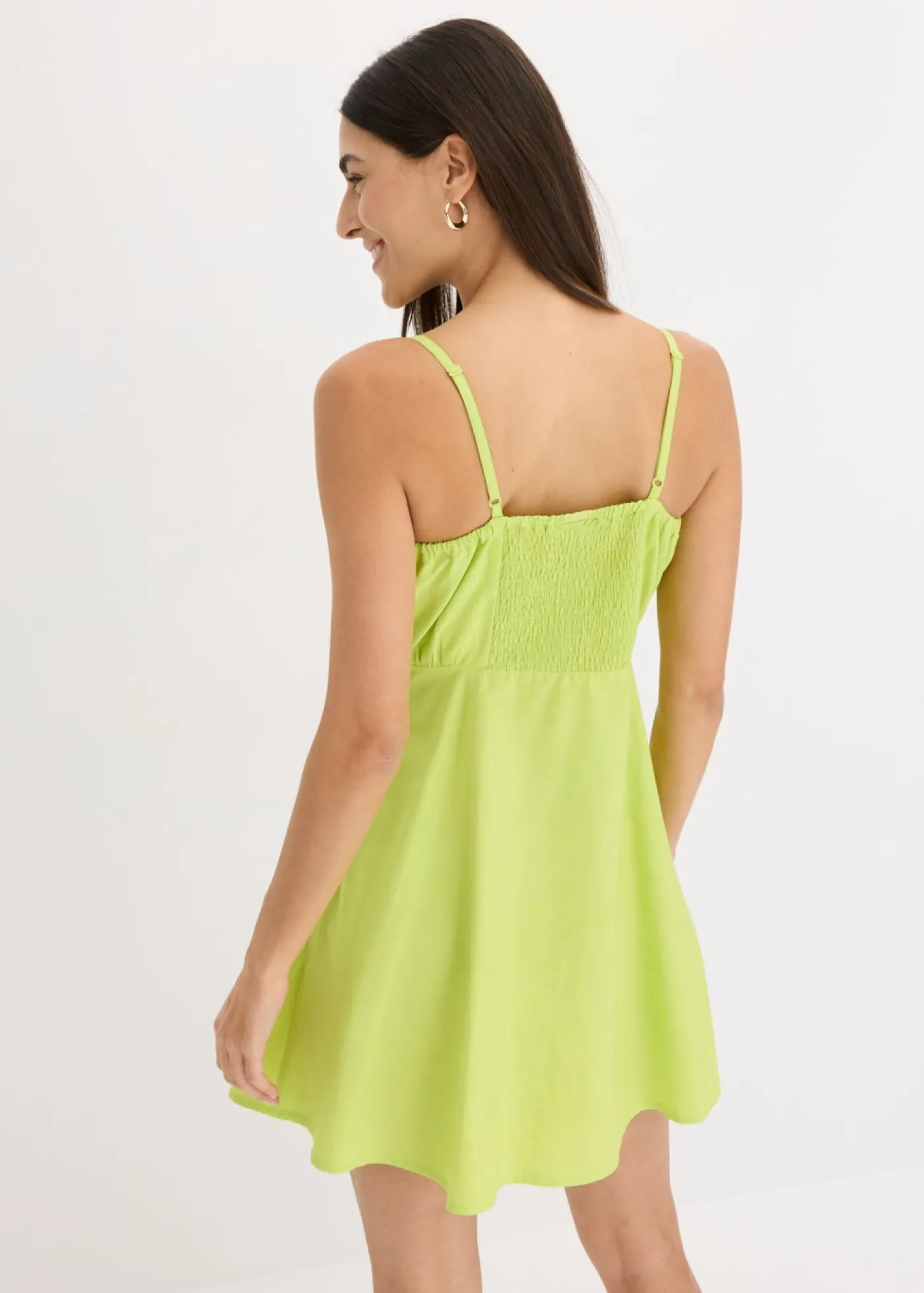 bonprix bonprix Vestido corto de algodón orgánico puro Amarillo cítrico New