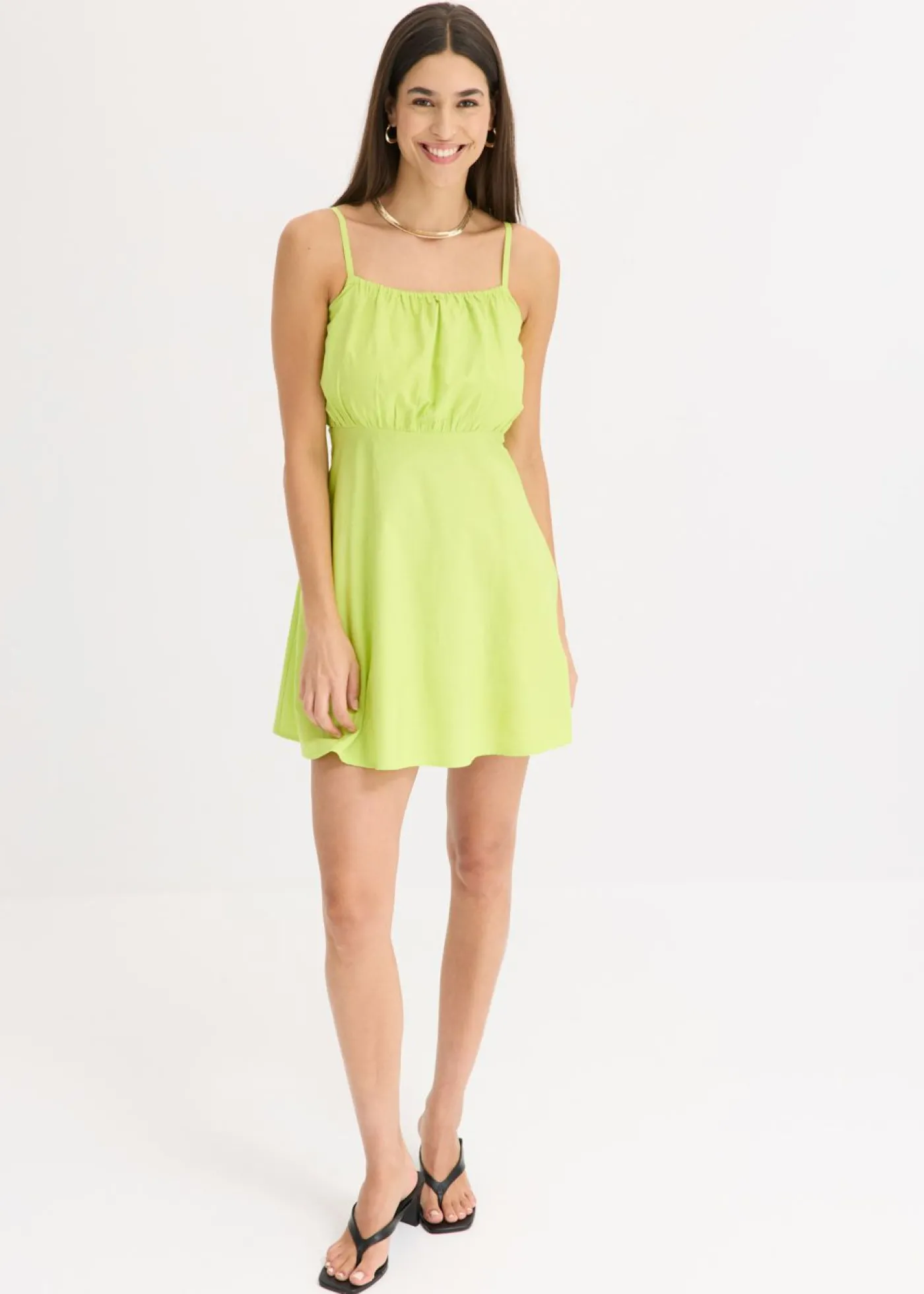 bonprix bonprix Vestido corto de algodón orgánico puro Amarillo cítrico New