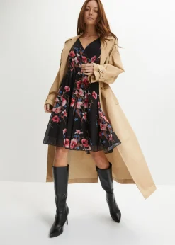 bonprix bonprix Vestido corto de malla Negro con flores Best