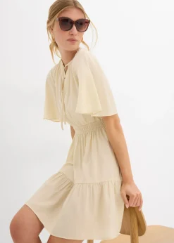 bonprix bonprix Vestido corto de mezcla de viscosa fluida Crudo New