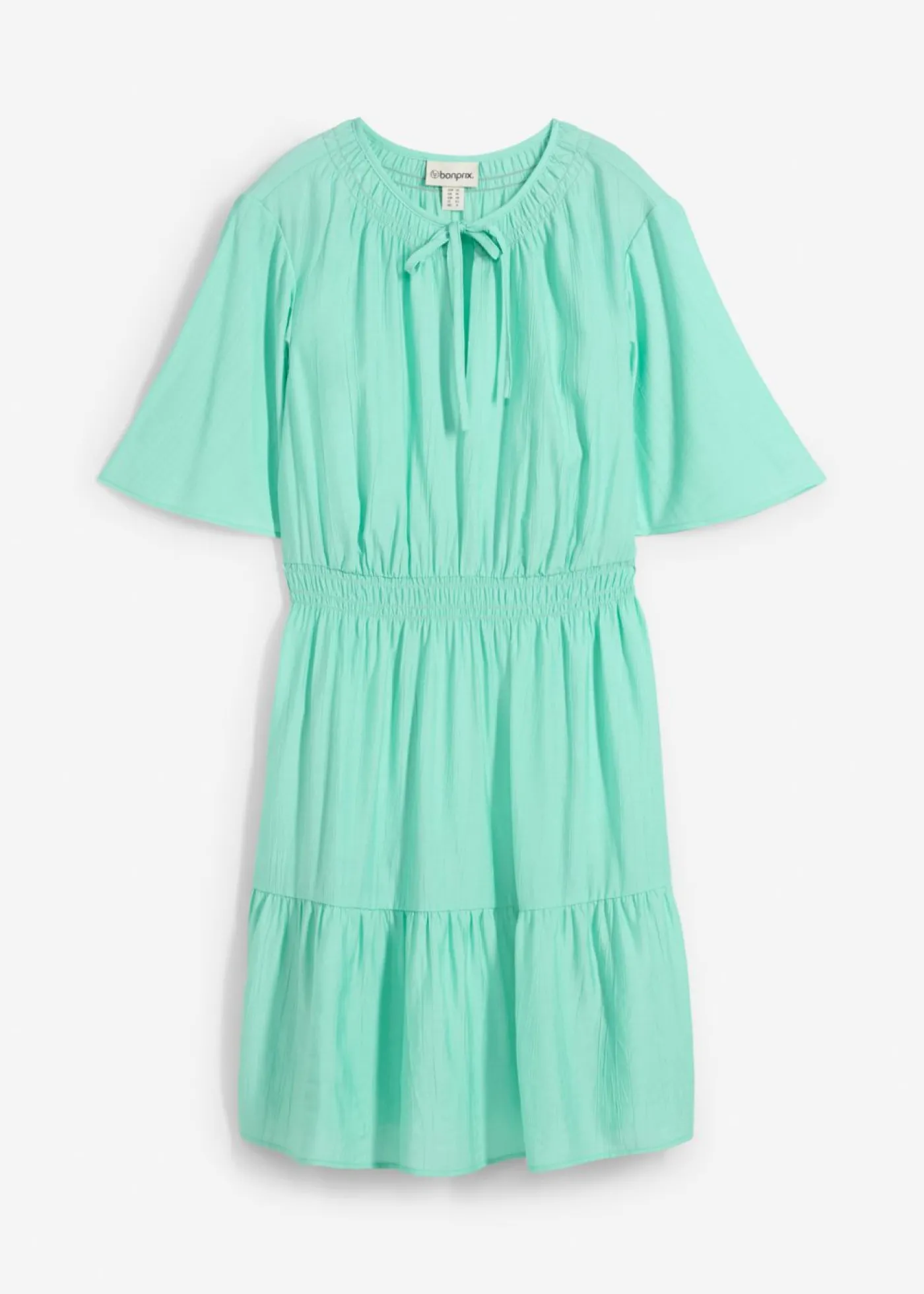 bonprix bonprix Vestido corto de mezcla de viscosa fluida Azul mentol Clearance