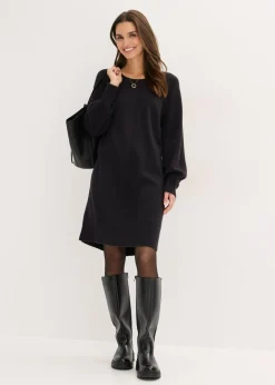 bonprix bonprix Vestido corto de punto Negro Sale