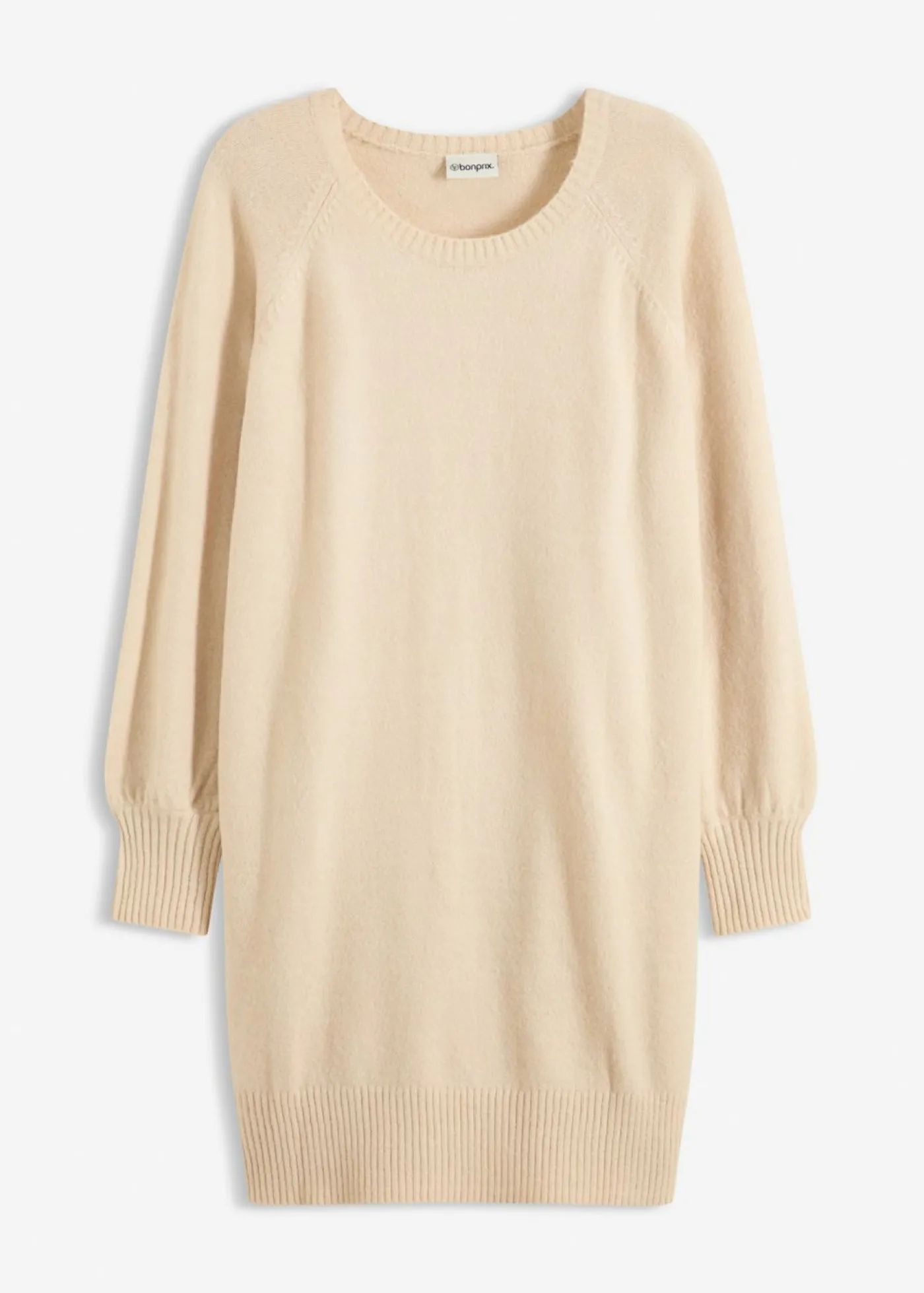 bonprix bonprix Vestido corto de punto Arena claro Discount