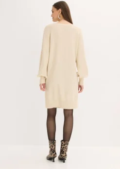 bonprix bonprix Vestido corto de punto Arena claro Discount