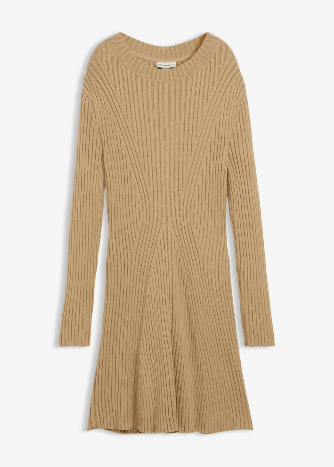 bonprix bonprix Vestido corto de punto de suave mezcla de viscosa Caqui claro New