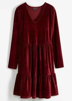 bonprix bonprix Vestido corto de terciopelo elástico rojo avellana Best
