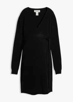 bonprix bonprix Vestido cruzado de punto para durante y después del embarazo Negro Online