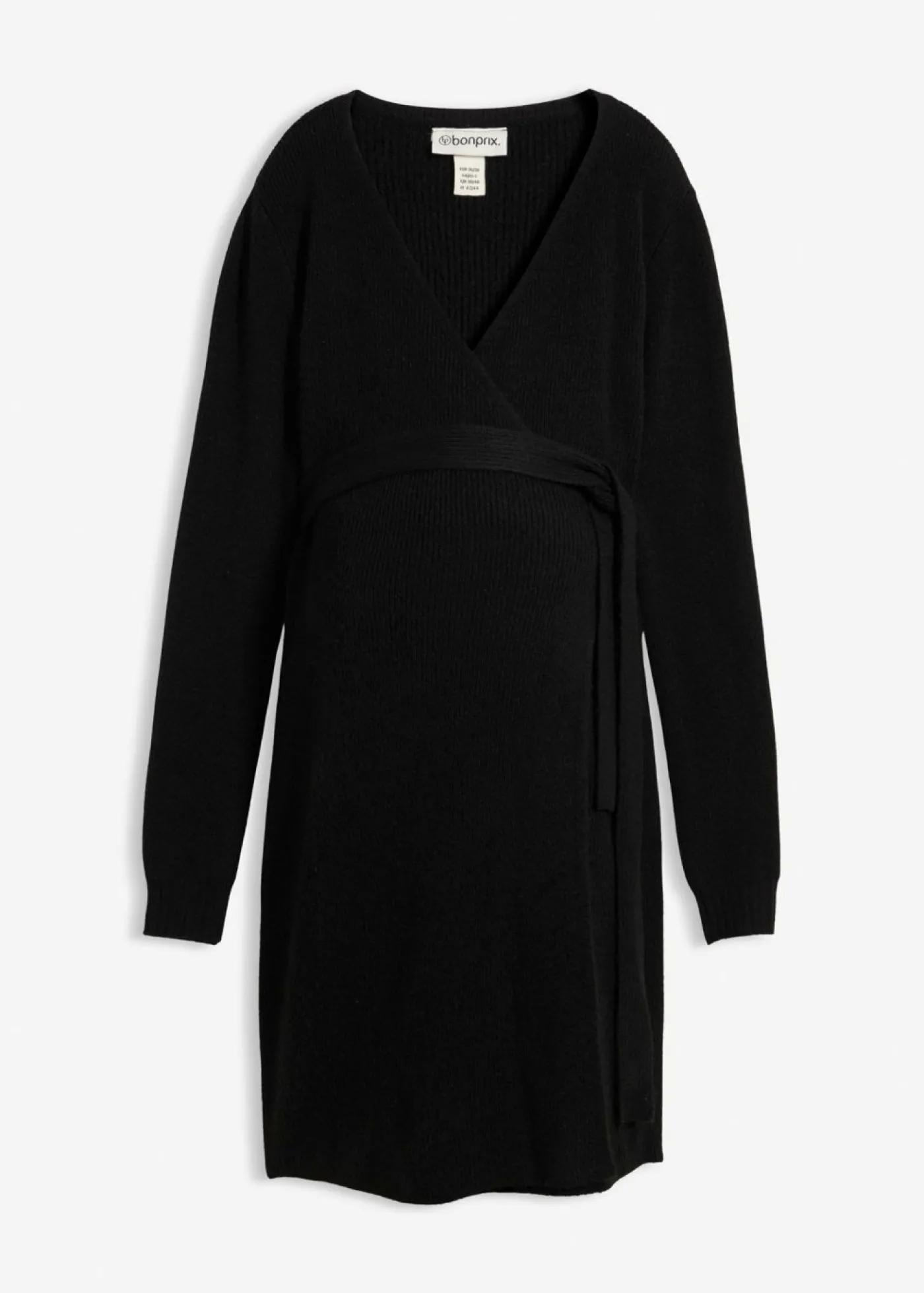 bonprix bonprix Vestido cruzado de punto para durante y después del embarazo Negro Online