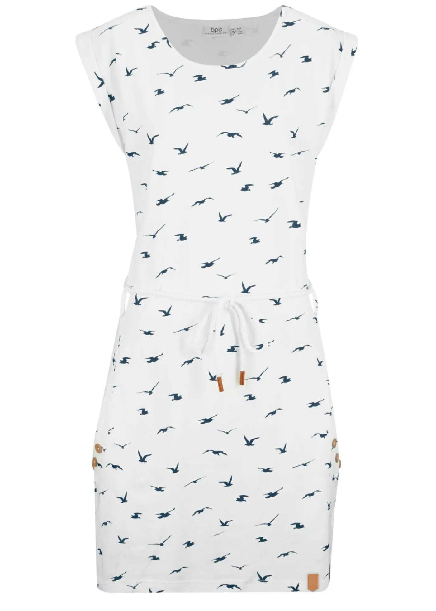 bonprix bonprix Vestido de algodón Blanco lana Sale
