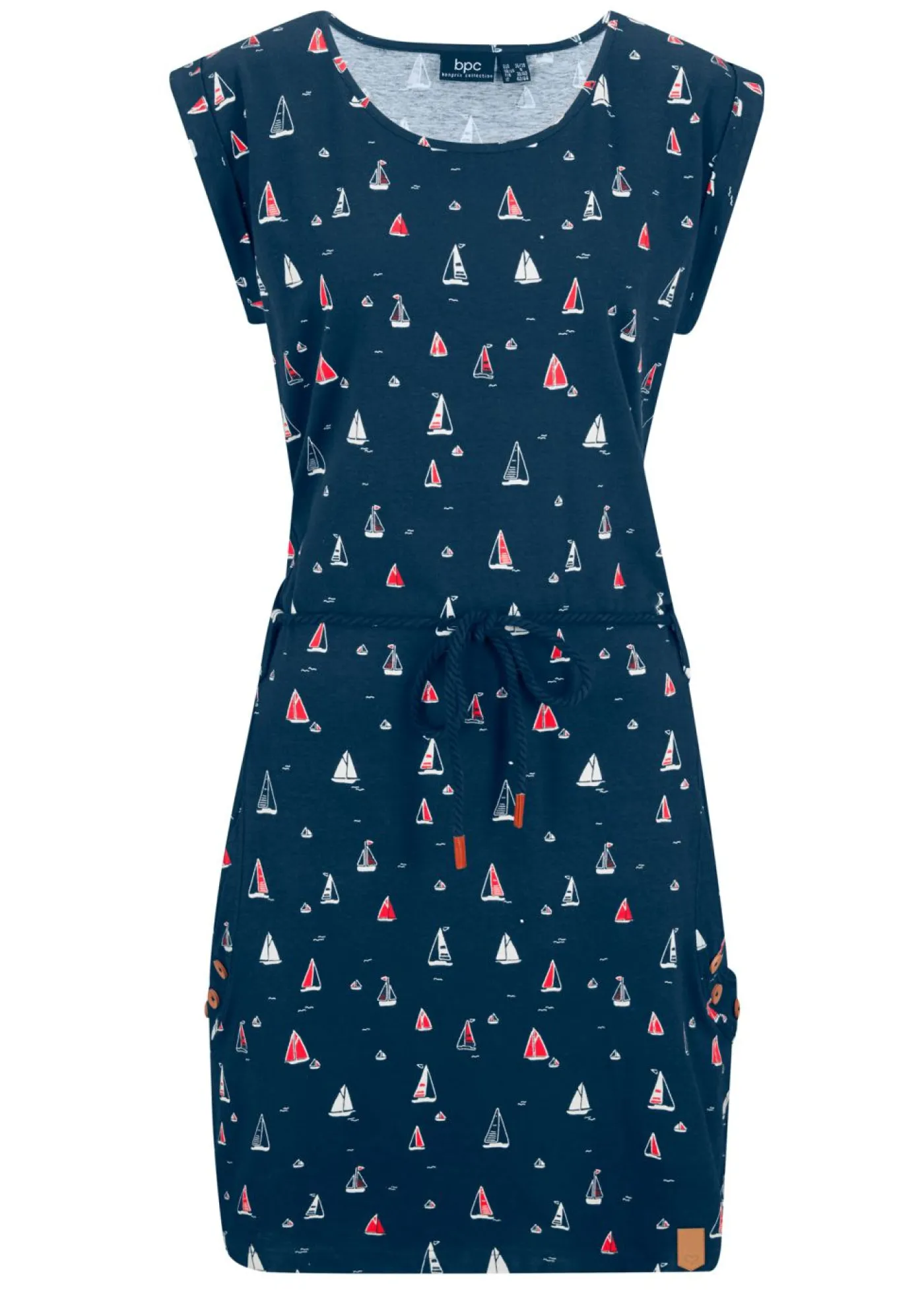 bonprix bonprix Vestido de algodón Azul oscuro estampado Outlet