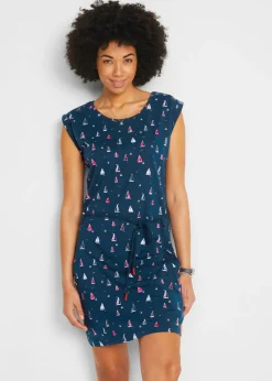 bonprix bonprix Vestido de algodón Azul oscuro estampado Outlet