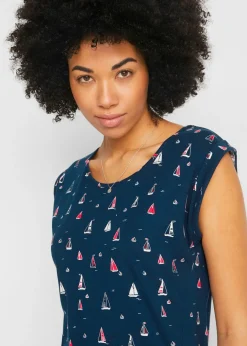 bonprix bonprix Vestido de algodón Azul oscuro estampado Outlet