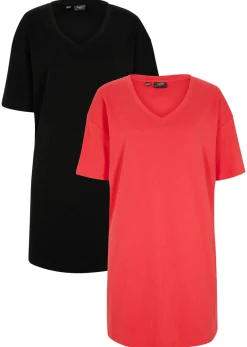 bonprix bonprix Vestido de algodón rosa hibisco+negro Sale