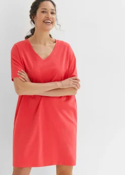 bonprix bonprix Vestido de algodón rosa hibisco+negro Sale