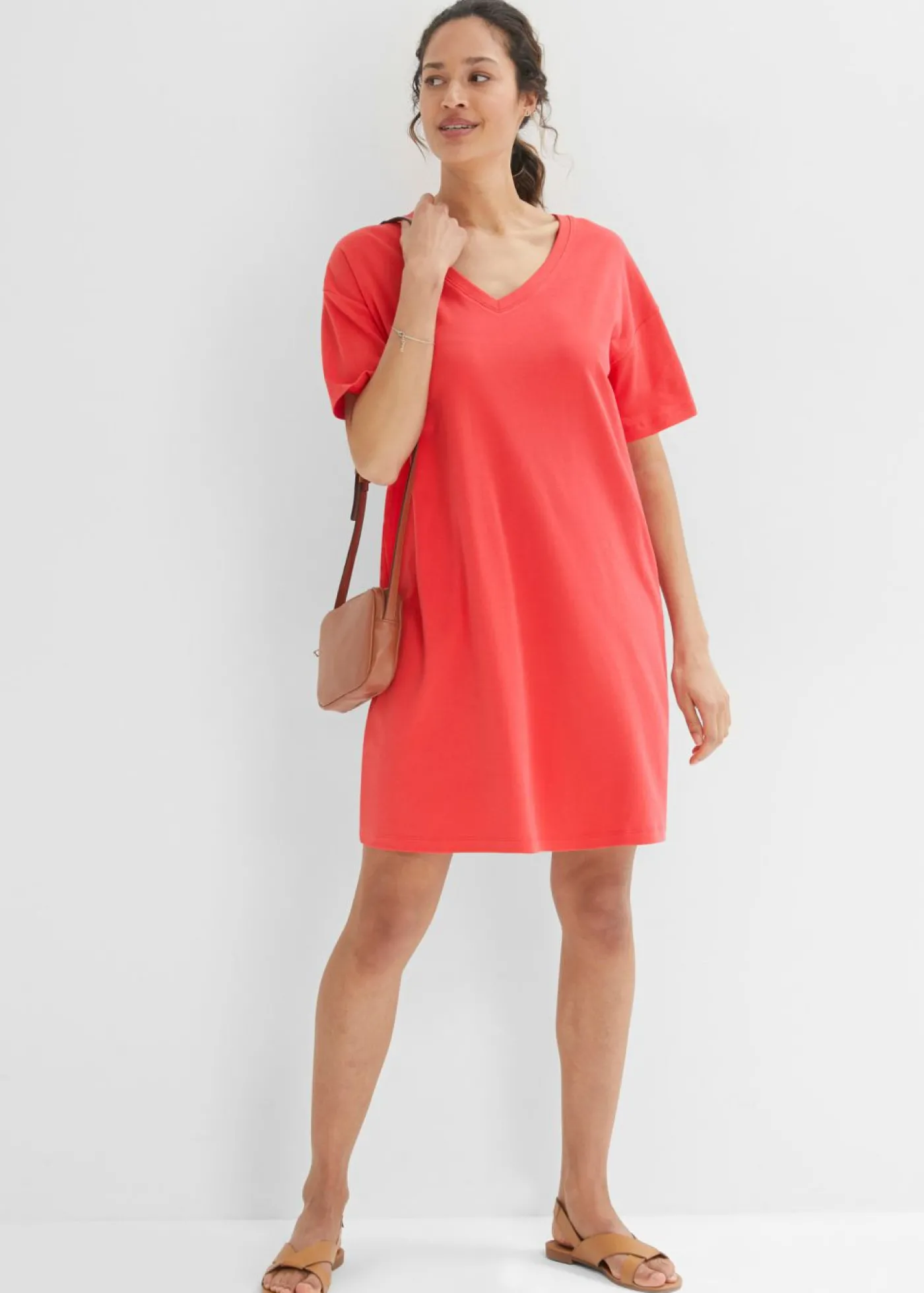 bonprix bonprix Vestido de algodón rosa hibisco+negro Sale
