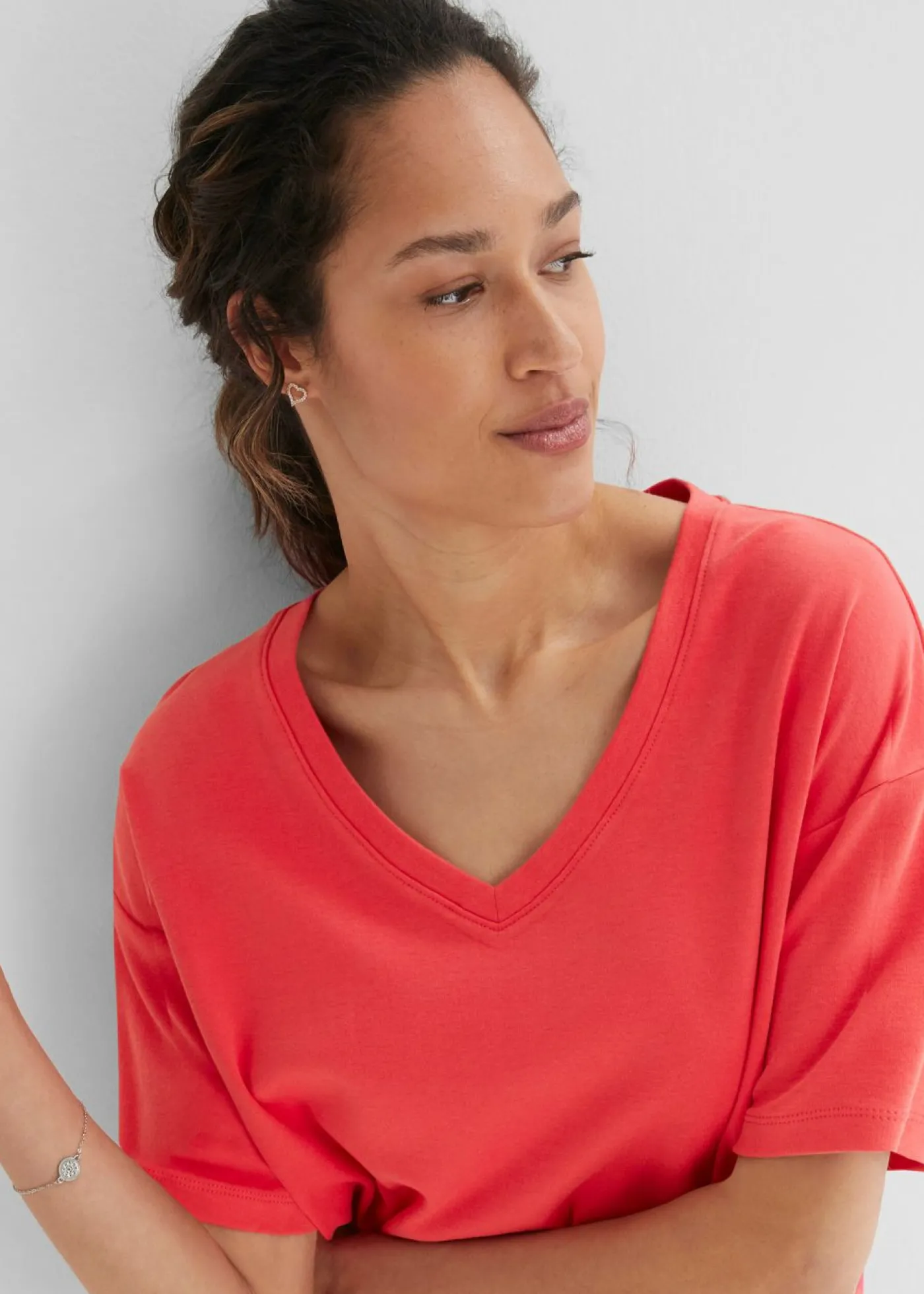 bonprix bonprix Vestido de algodón rosa hibisco+negro Sale