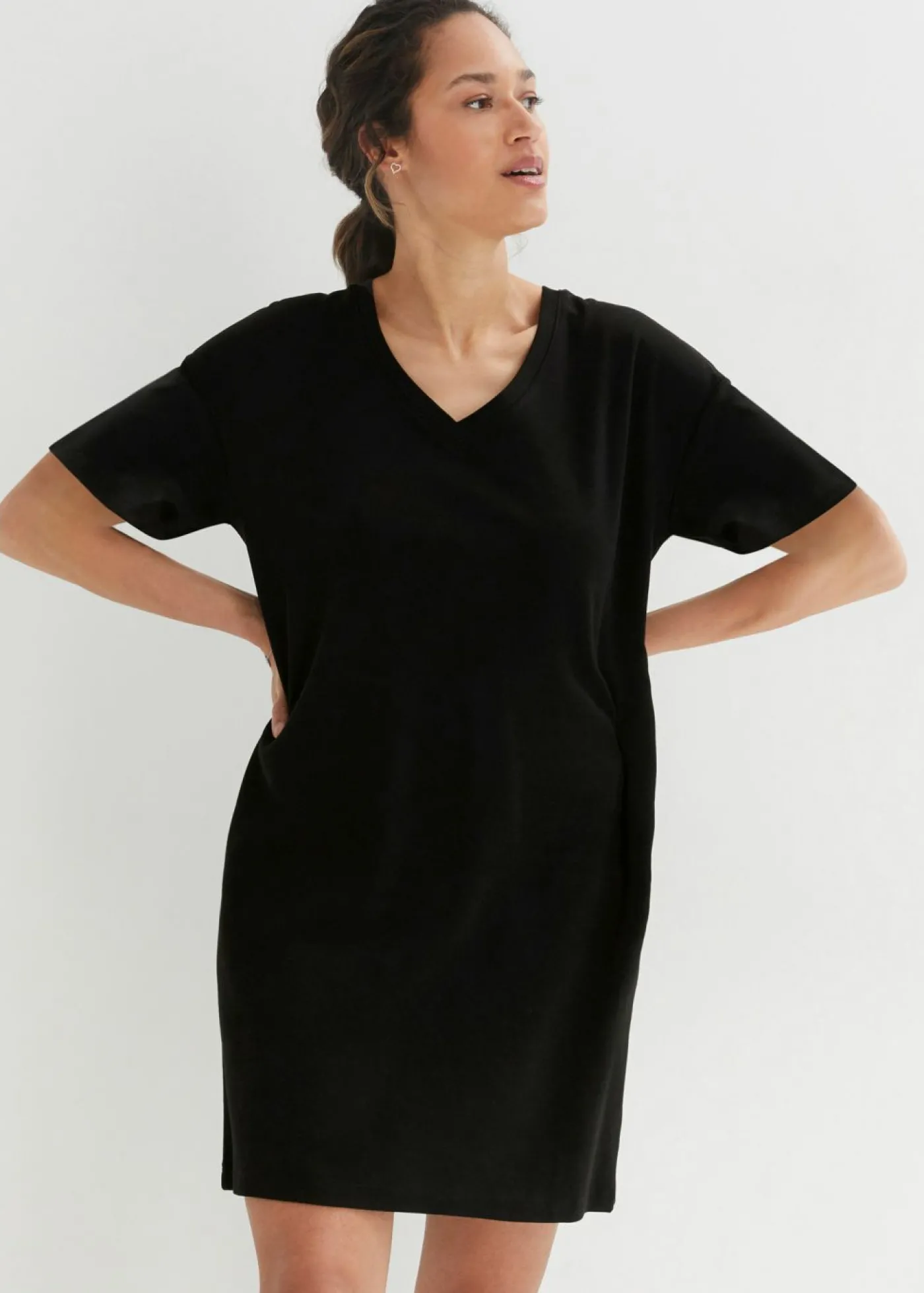 bonprix bonprix Vestido de algodón Negro Clearance