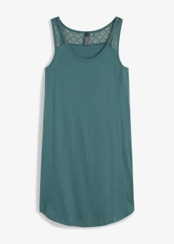 bonprix bonprix Vestido de algodón con encaje Verde Hot