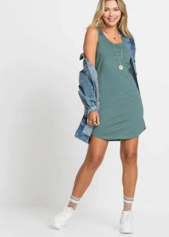 bonprix bonprix Vestido de algodón con encaje Verde Hot
