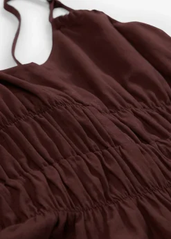 bonprix bonprix Vestido de algodón orgánico puro con tirantes Marrón tierra Outlet
