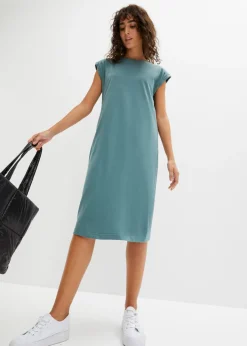 bonprix bonprix Vestido de algodón orgánico Verde grisáceo New