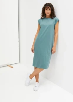 bonprix bonprix Vestido de algodón orgánico Verde grisáceo New