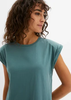 bonprix bonprix Vestido de algodón orgánico Verde grisáceo New