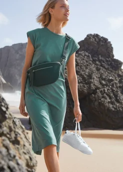 bonprix bonprix Vestido de algodón orgánico Verde grisáceo New
