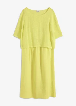 bonprix bonprix Vestido de aspecto 2 en 1 Amarillo cítrico Best