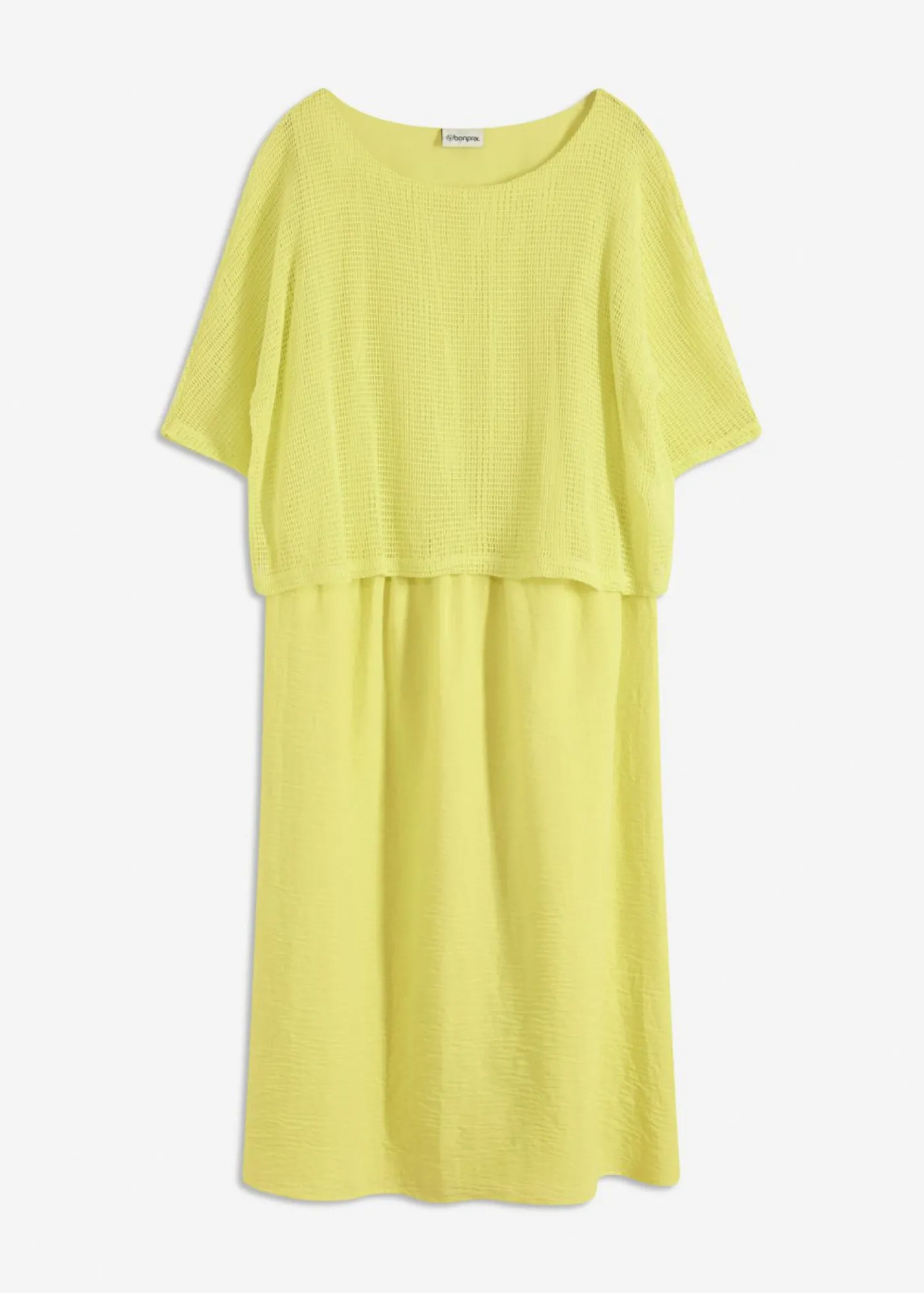 bonprix bonprix Vestido de aspecto 2 en 1 Amarillo cítrico Best