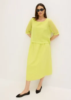 bonprix bonprix Vestido de aspecto 2 en 1 Amarillo cítrico Best