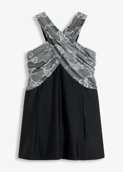 bonprix bonprix Vestido de baño con aspecto cruzado Negro Outlet