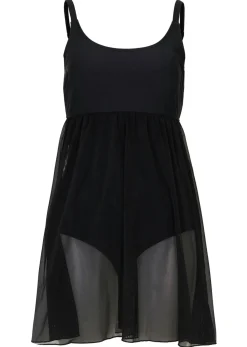 bonprix bonprix Vestido de baño con malla transparente Negro Hot