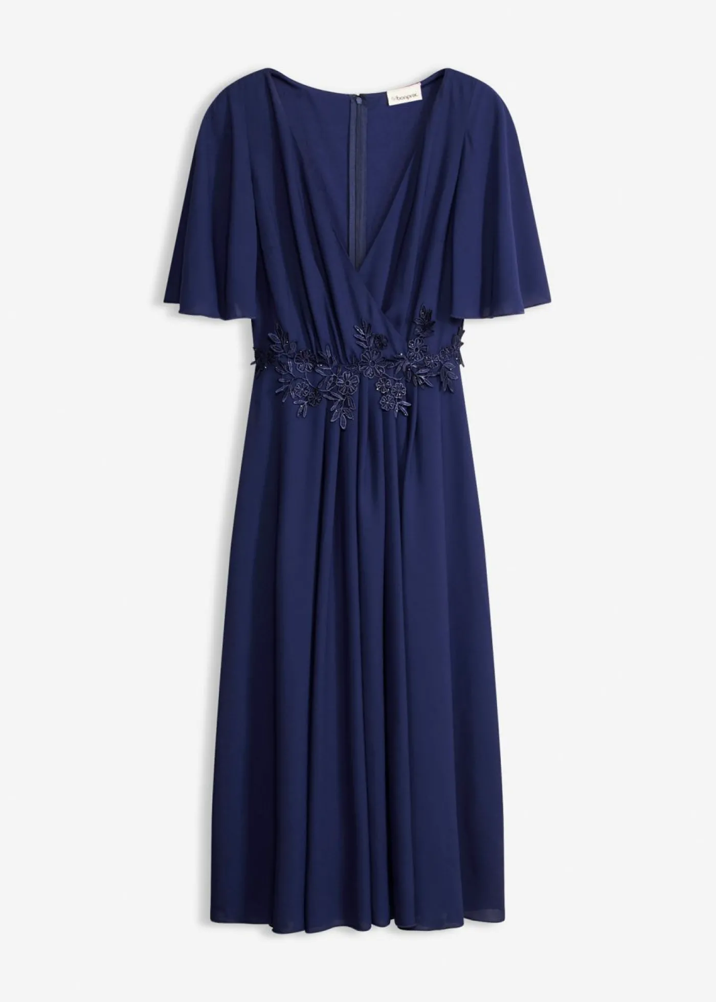 bonprix bonprix Vestido de cóctel con aplicación de encaje Azul oxford Discount