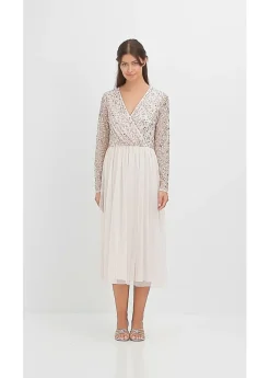 bonprix bonprix Vestido de cóctel con bordado de lentejuelas rosa pálido Clearance
