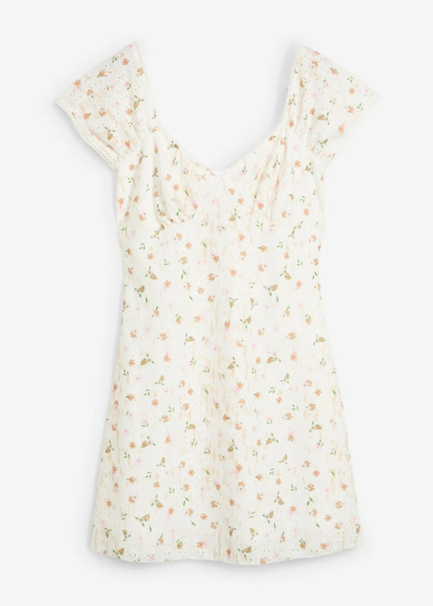 bonprix bonprix Vestido de encaje con estampado de flores blanco con flores Online