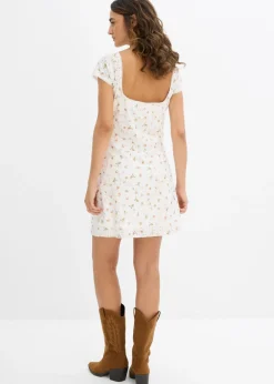 bonprix bonprix Vestido de encaje con estampado de flores blanco con flores Online