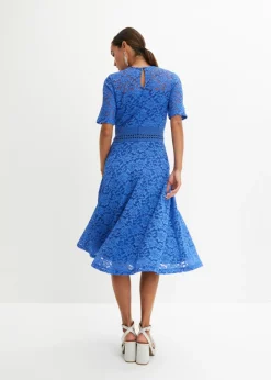 bonprix bonprix Vestido de encaje con ganchillo Azul Sale
